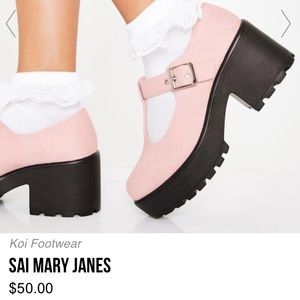 Dolls Kill Pink Mary Jane Shoes